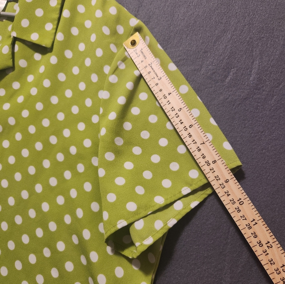 Susan Graver 2X Green White - Picture 7 of 10